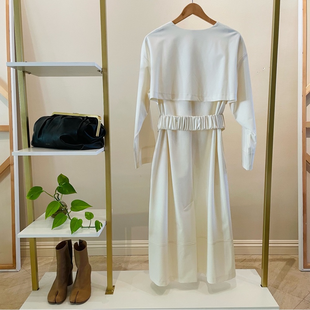 12 Storeez Long Sleeve Cream White Dress Size M New